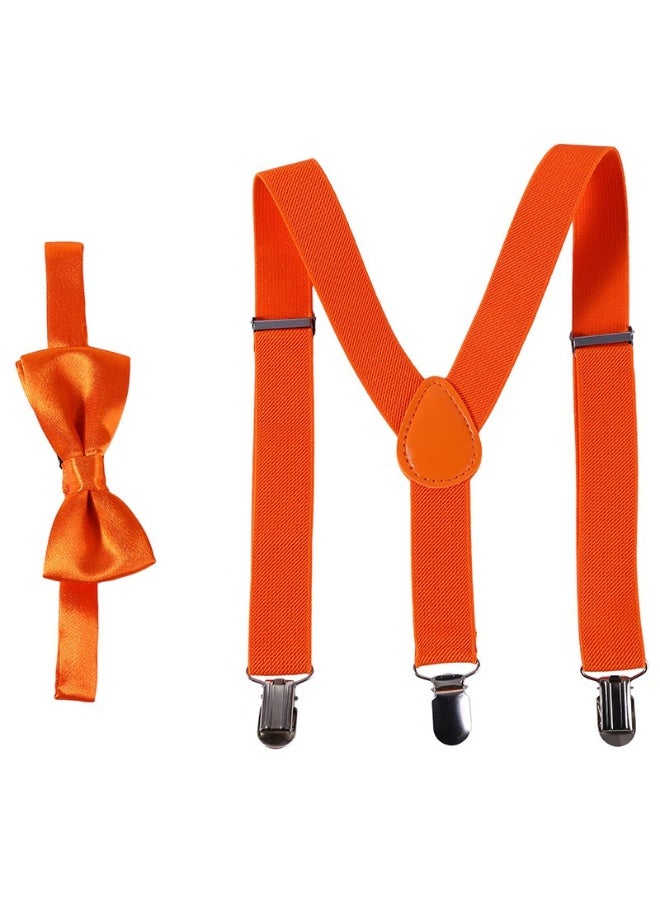 Child Kids Clip-on Suspenders Elastic Y-Shape Adjustable with Clips and Bow Tie Set for Boys and Girls - Image 3